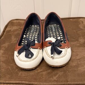 Sperry Women's White, Brown, and Navy Loafers